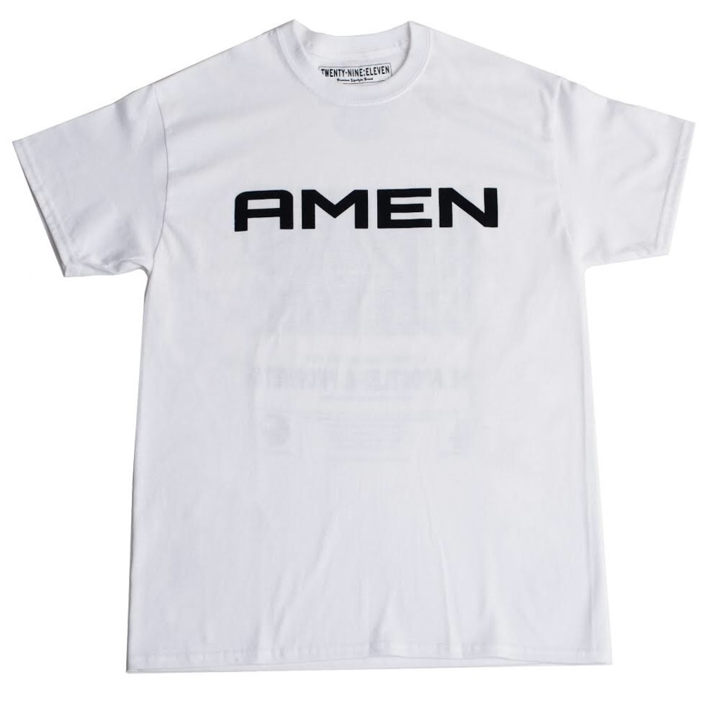 The2911.com Amen The Movie White Christian Tee